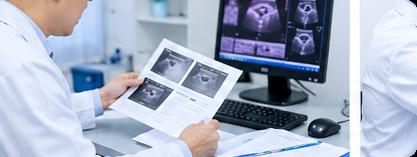 Bác sĩ xem lại hồ sơ và kết quả chẩn đoán hình ảnh của người bệnh